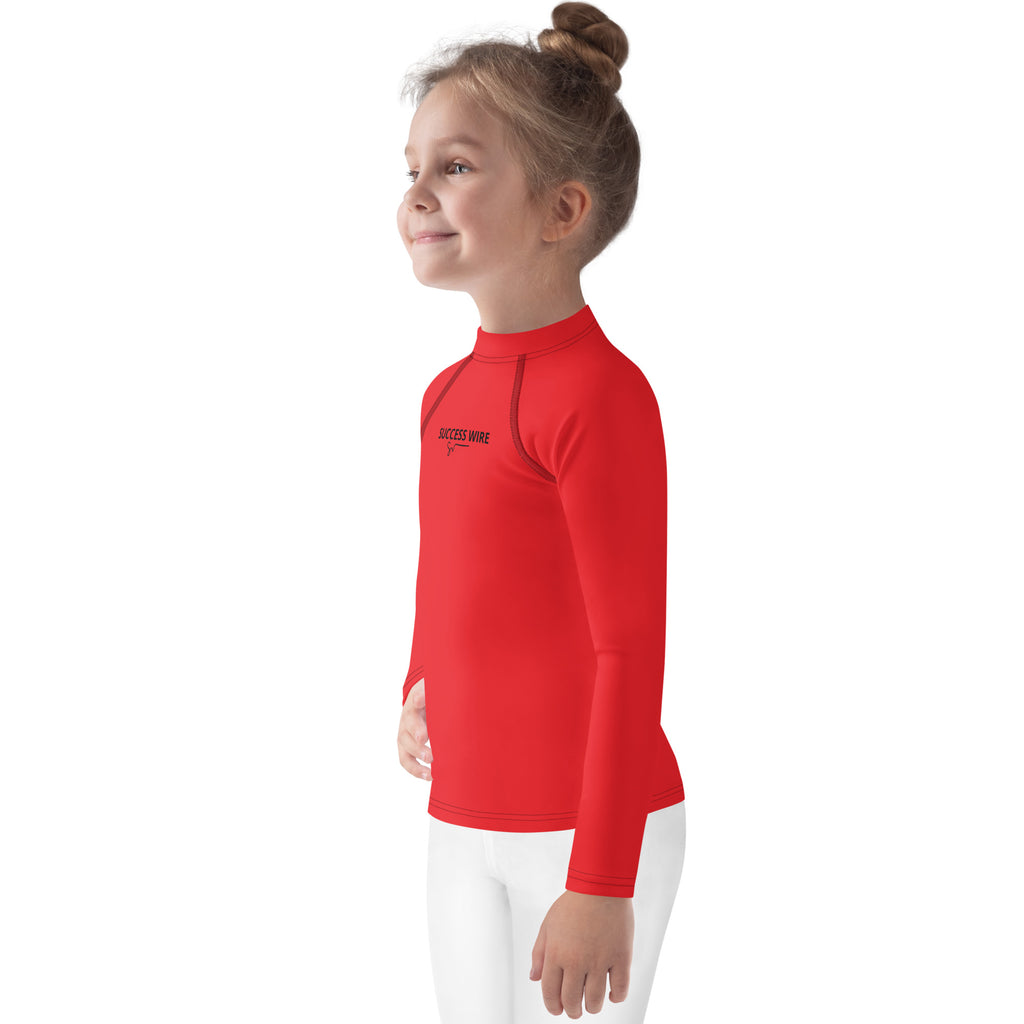 SUCCESS WIRE Unisex Alizarin Red Rash Guard for Little Kids (2T-7)
