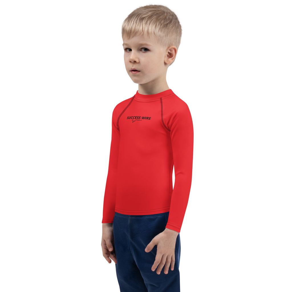 SUCCESS WIRE Unisex Alizarin Red Rash Guard for Little Kids (2T-7)