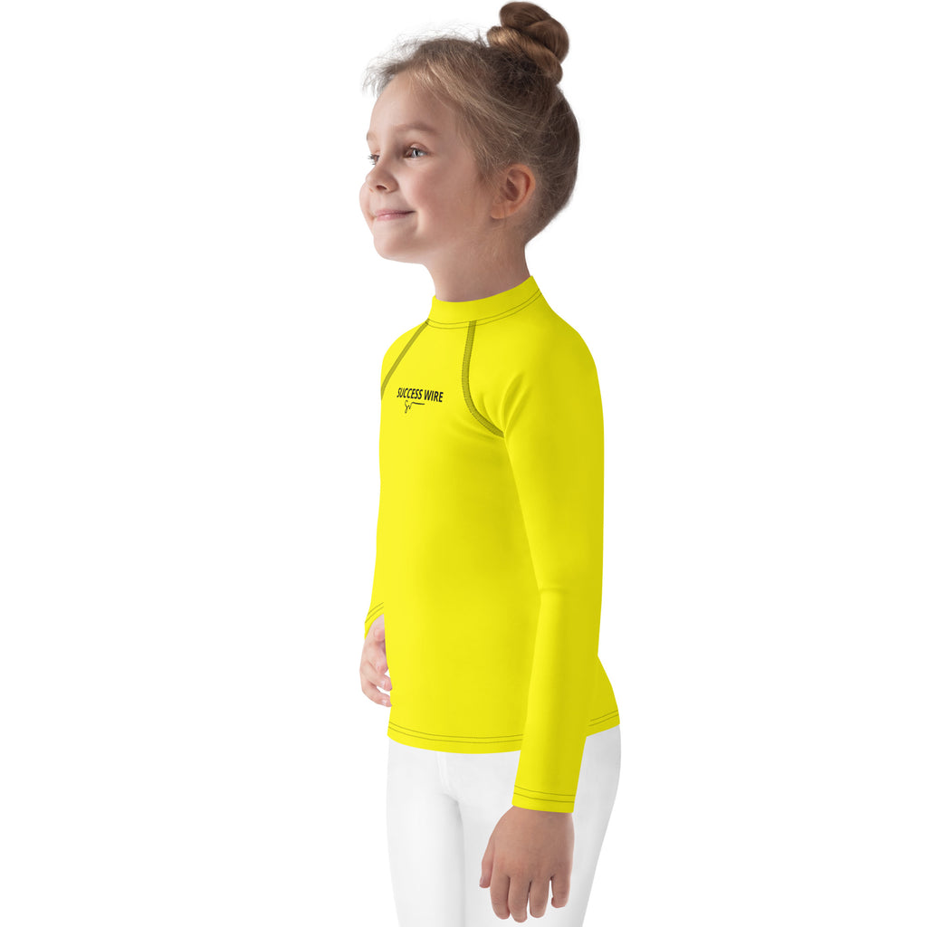 SUCCESS WIRE Unisex Bright Yellow Rash Guard for Little Kids (2T-7)