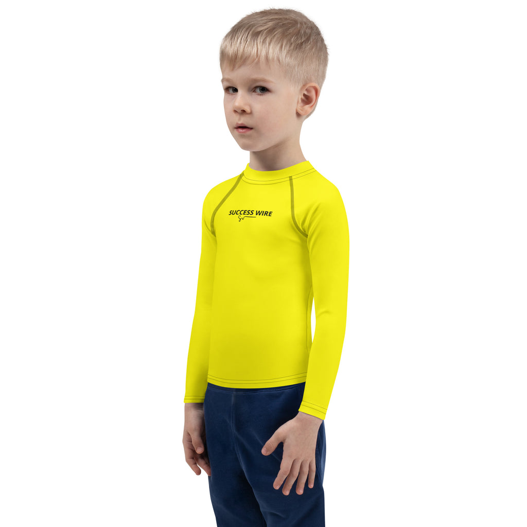 SUCCESS WIRE Unisex Bright Yellow Rash Guard for Little Kids (2T-7)
