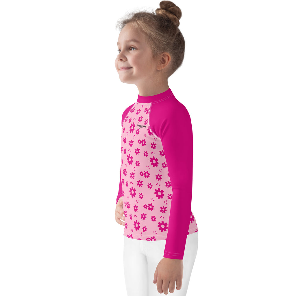 SUCCESS WIRE Power Flower Pink Rash Guard for Little Girls (2T-7)