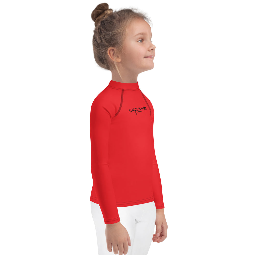 SUCCESS WIRE Unisex Alizarin Red Rash Guard for Little Kids (2T-7)