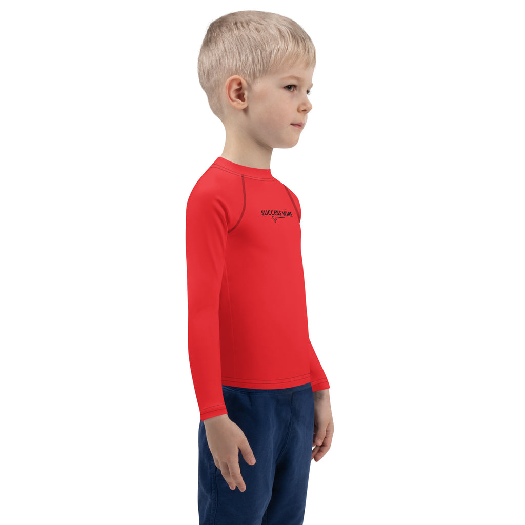 SUCCESS WIRE Unisex Alizarin Red Rash Guard for Little Kids (2T-7)