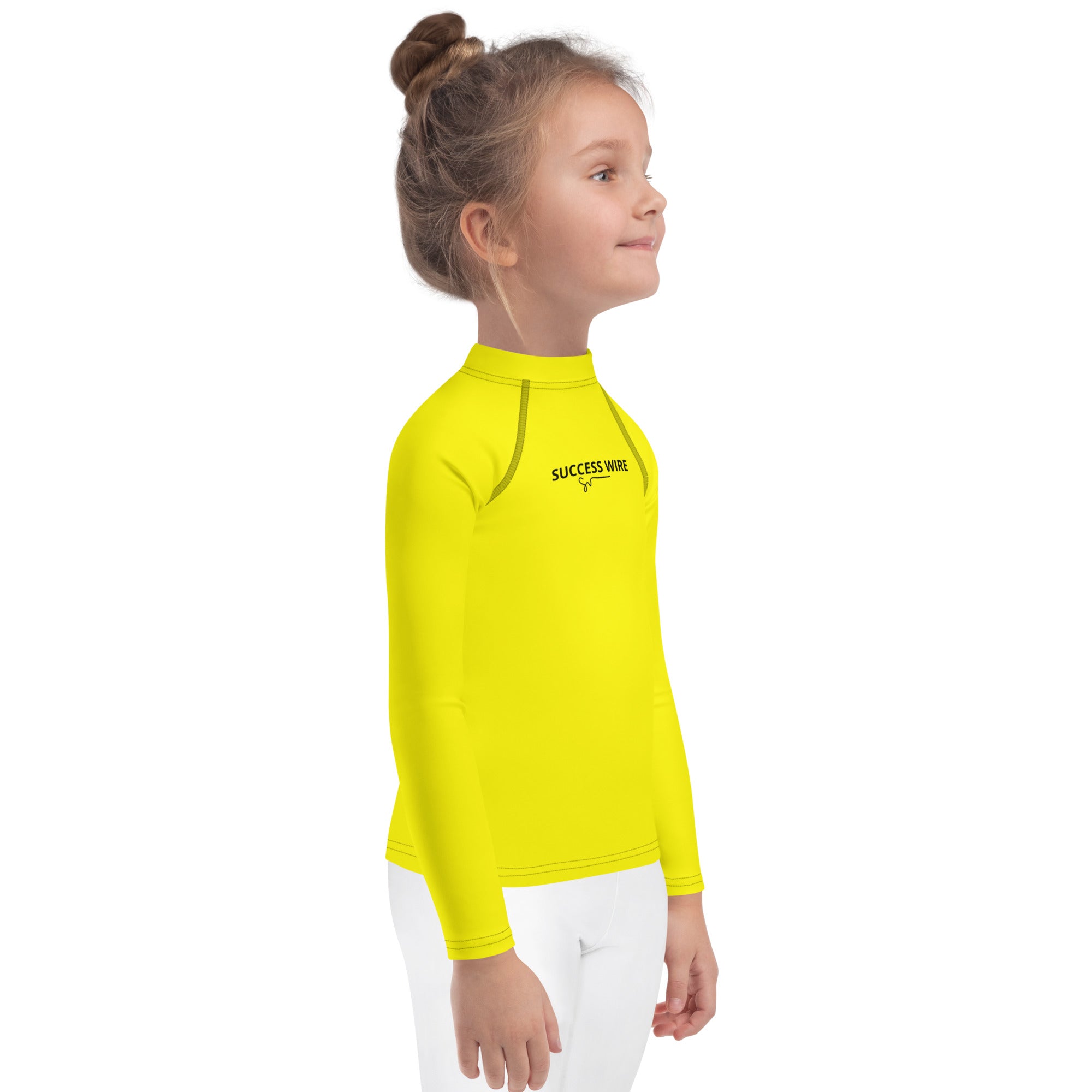 SUCCESS WIRE Unisex Bright Yellow Rash Guard for Little Kids (2T-7)