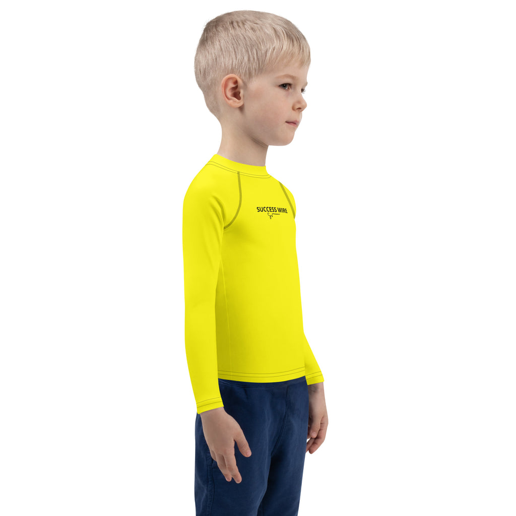 SUCCESS WIRE Unisex Bright Yellow Rash Guard for Little Kids (2T-7)