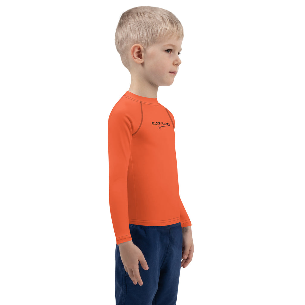 SUCCESS WIRE Unisex Outrageous Orange Rash Guard for Little Kids (2T-7)