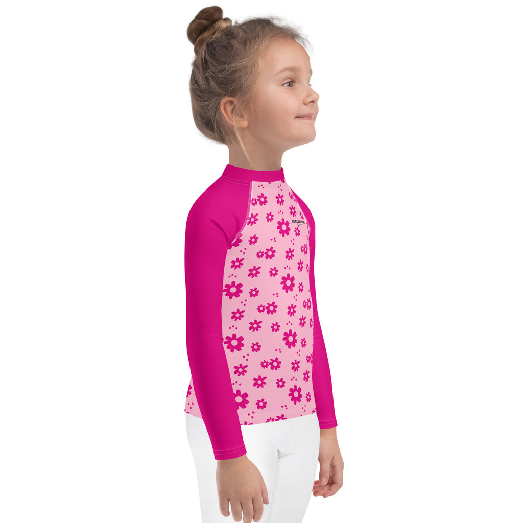 SUCCESS WIRE Power Flower Pink Rash Guard for Little Girls (2T-7)