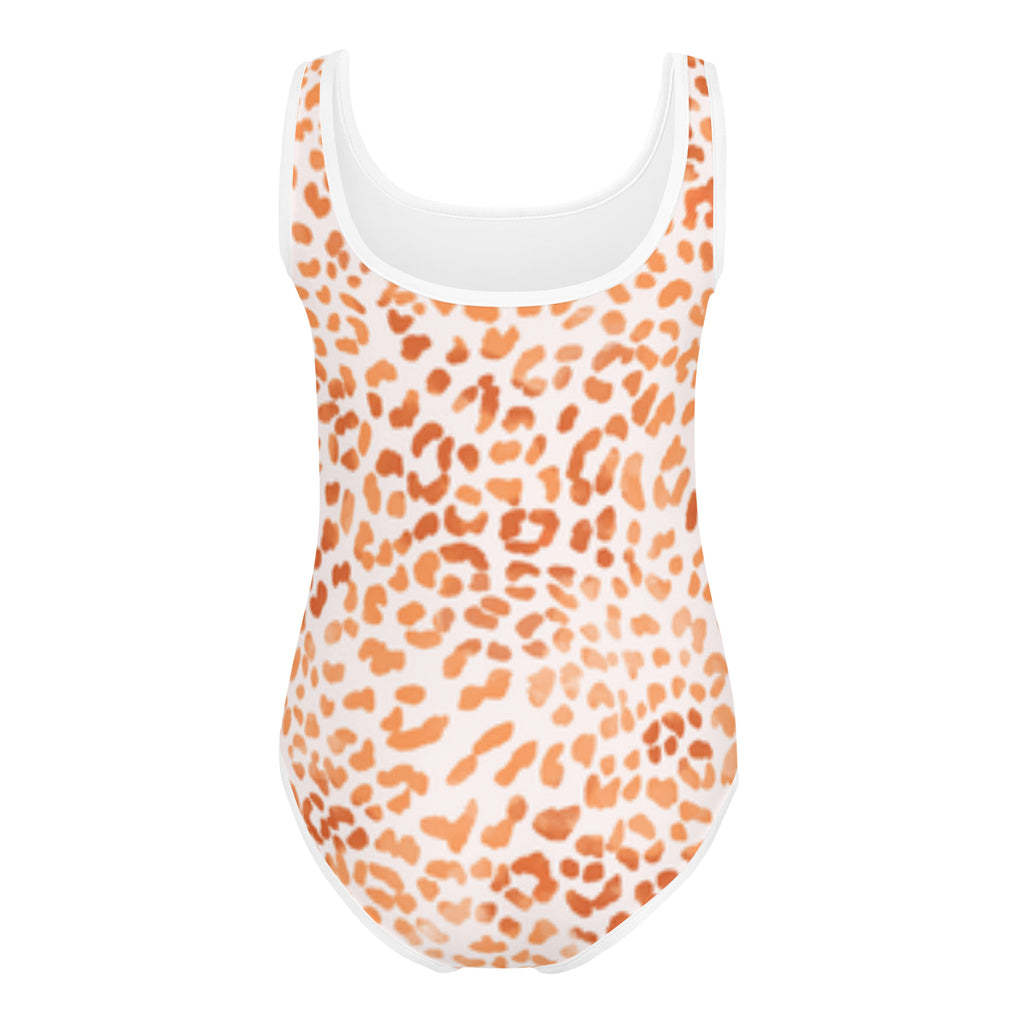 SUCCESS WIRE Orange Leopard Swimsuit for Little Girls (2T-7)
