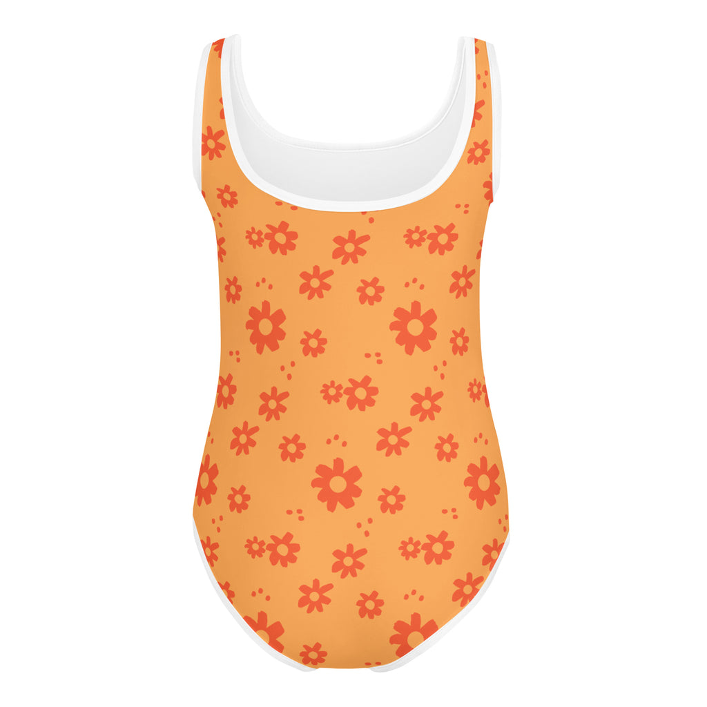 SUCCESS WIRE Power Flower Orange Rose Swimsuit for Little Girls (2T-7)