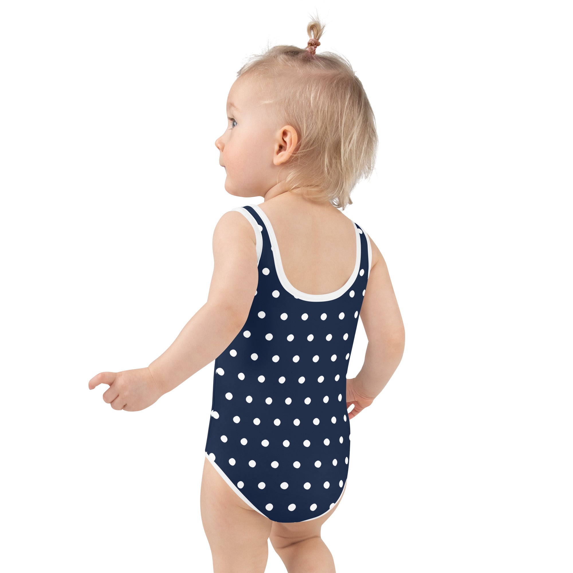 SUCCESS WIRE Navy Polka Dot Swimsuit for Little Girls (2T-7)