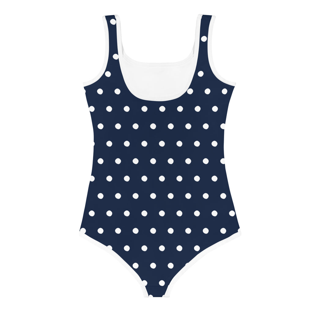 SUCCESS WIRE Navy Polka Dot Swimsuit for Little Girls (2T-7)