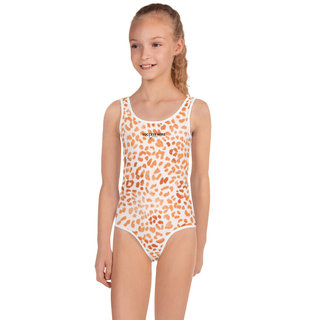 SUCCESS WIRE Orange Leopard Swimsuit for Little Girls (2T-7)