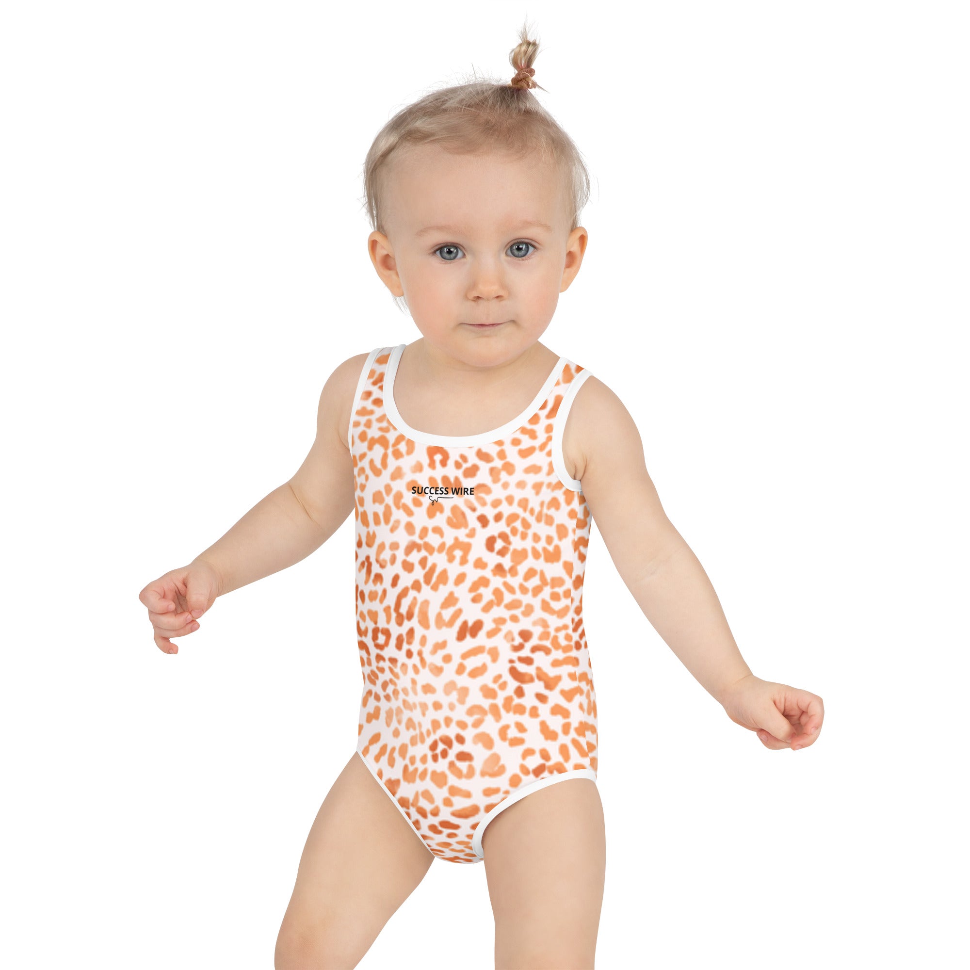 SUCCESS WIRE Orange Leopard Swimsuit for Little Girls (2T-7)