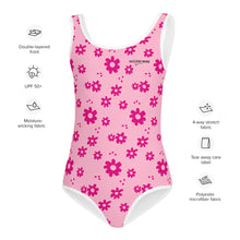 Load image into Gallery viewer, SUCCESS WIRE Power Flower Pink Swimsuit for Little Girls (2T-7)
