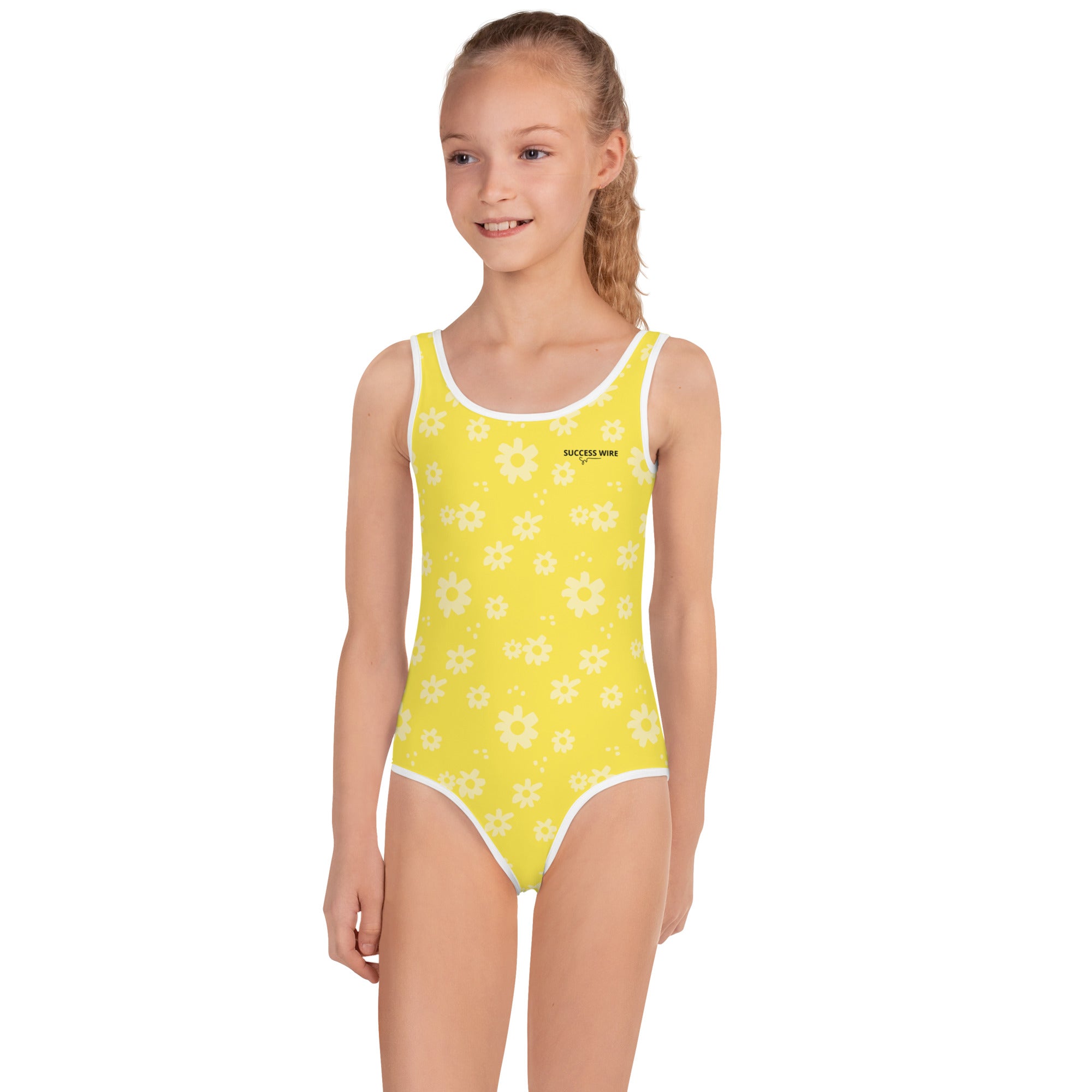 SUCCESS WIRE Power Flower Yellow Swimsuit for Little Girls (2T-7)