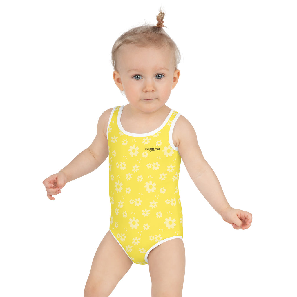 SUCCESS WIRE Power Flower Yellow Swimsuit for Little Girls (2T-7)
