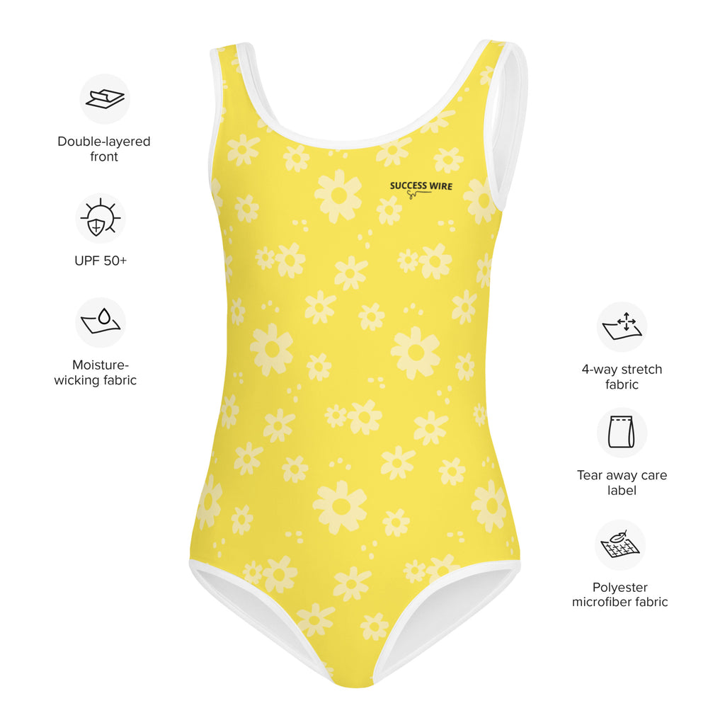 SUCCESS WIRE Power Flower Yellow Swimsuit for Little Girls (2T-7)