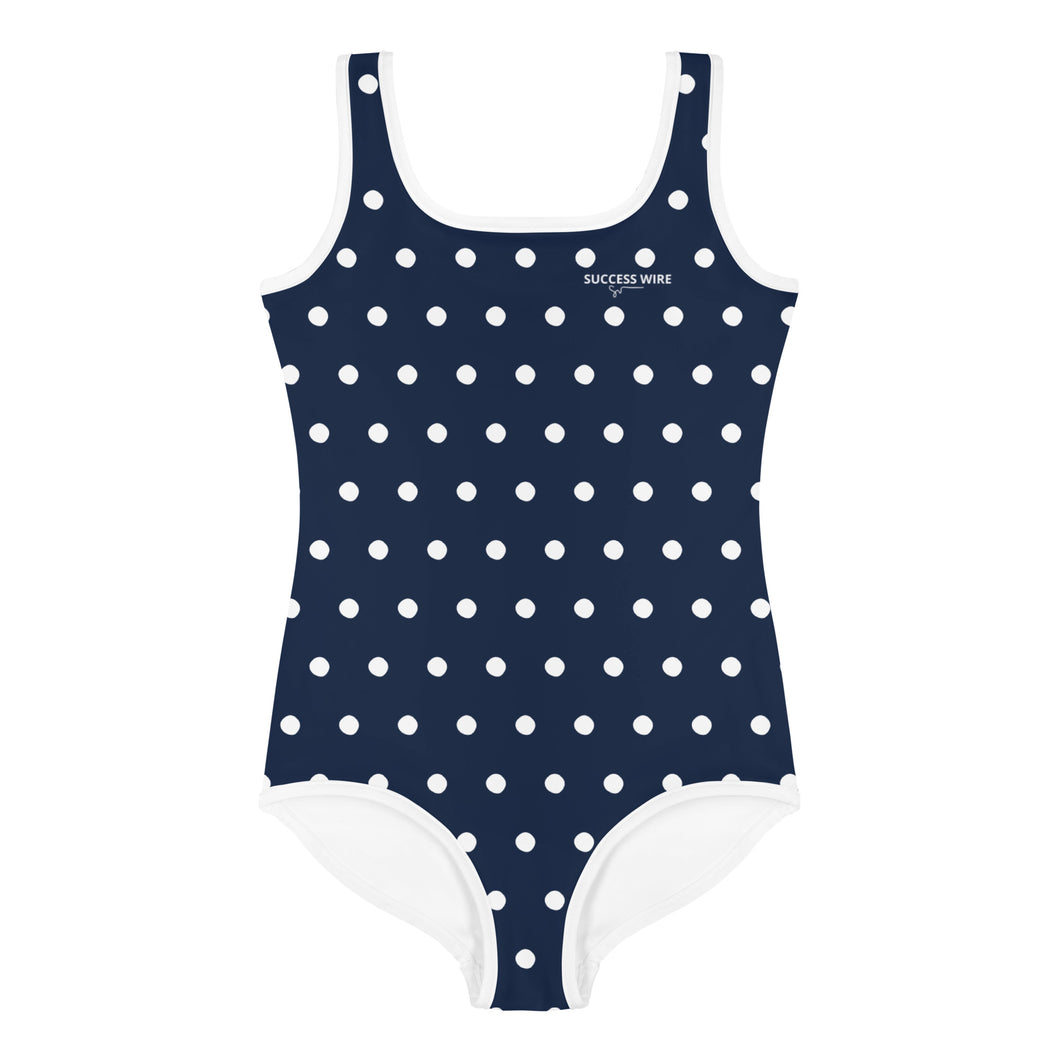 SUCCESS WIRE Navy Polka Dot Swimsuit for Little Girls (2T-7)