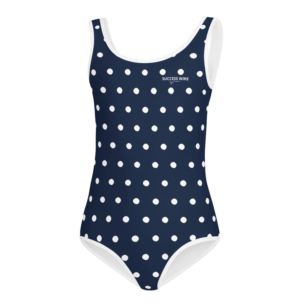 SUCCESS WIRE Navy Polka Dot Swimsuit for Little Girls (2T-7)