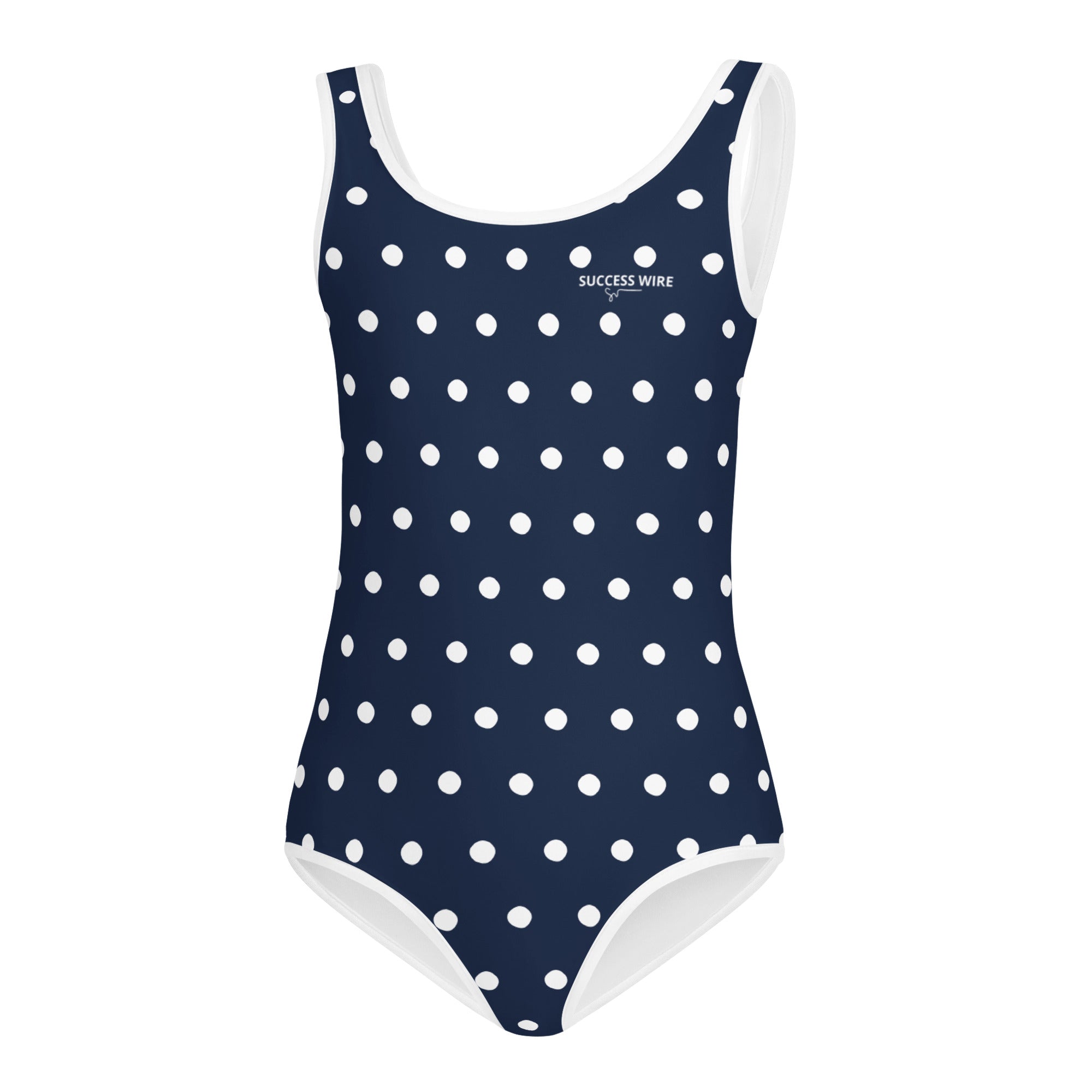 SUCCESS WIRE Navy Polka Dot Swimsuit for Little Girls (2T-7)