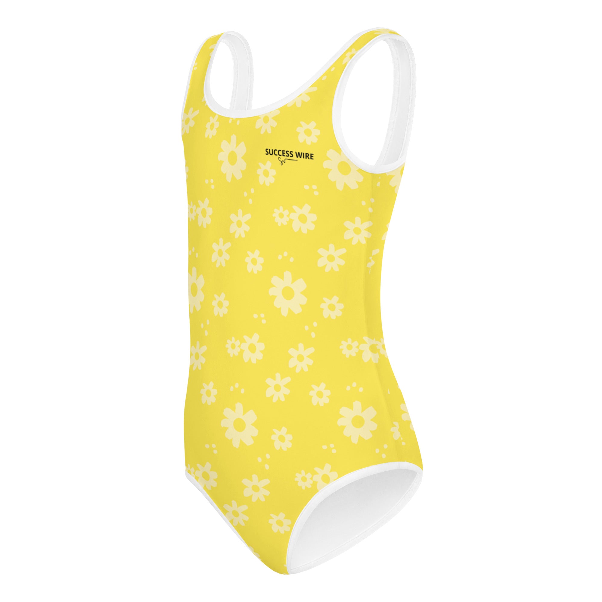 SUCCESS WIRE Power Flower Yellow Swimsuit for Little Girls (2T-7)