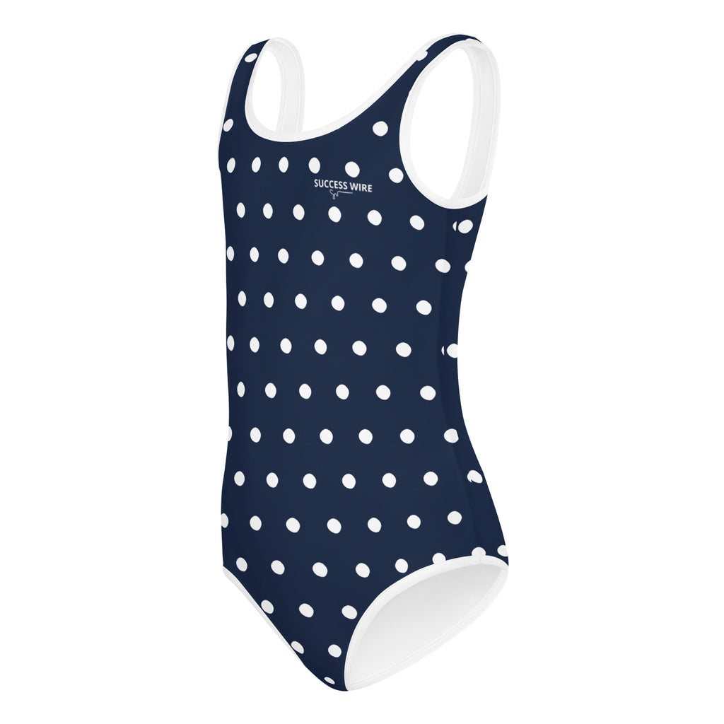 SUCCESS WIRE Navy Polka Dot Swimsuit for Little Girls (2T-7)