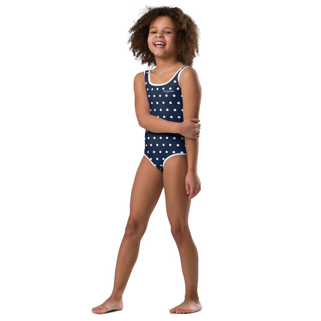 SUCCESS WIRE Navy Polka Dot Swimsuit for Little Girls (2T-7)
