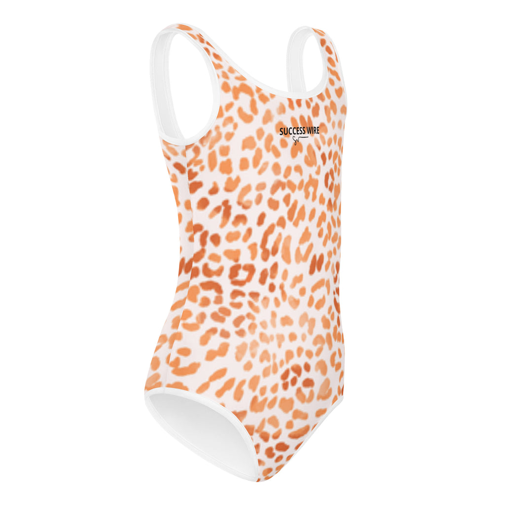 SUCCESS WIRE Orange Leopard Swimsuit for Little Girls (2T-7)