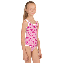 Load image into Gallery viewer, SUCCESS WIRE Power Flower Pink Swimsuit for Little Girls (2T-7)
