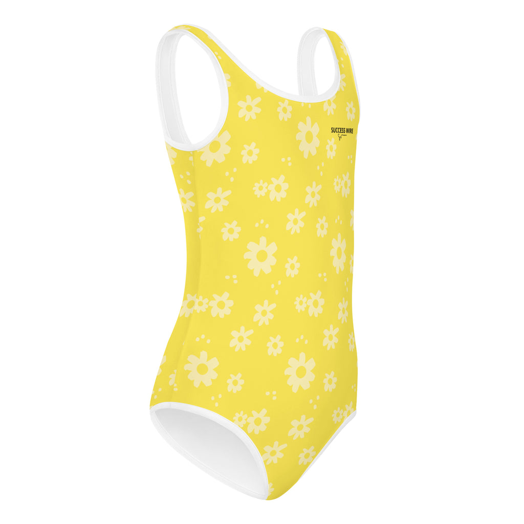 SUCCESS WIRE Power Flower Yellow Swimsuit for Little Girls (2T-7)