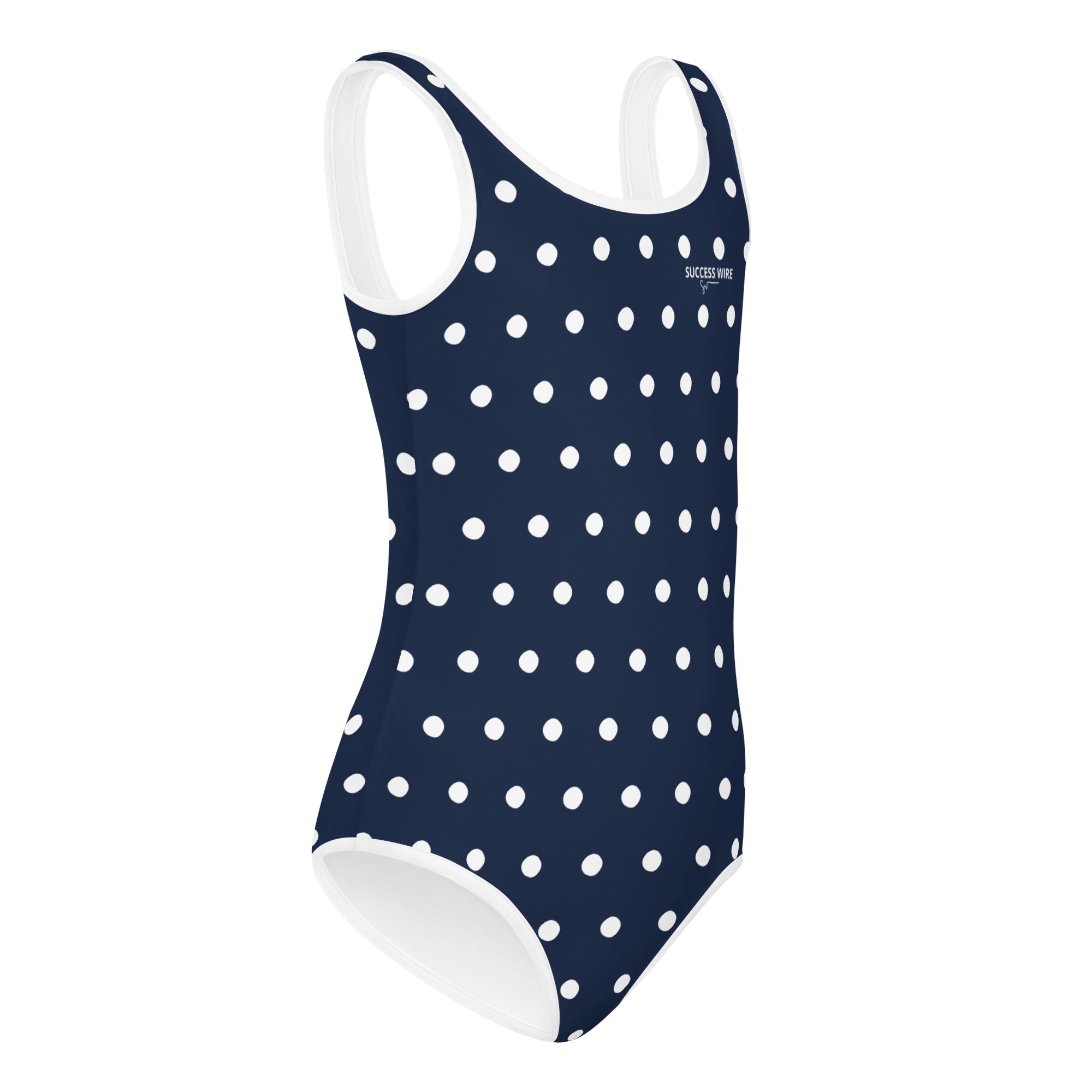 SUCCESS WIRE Navy Polka Dot Swimsuit for Little Girls (2T-7)