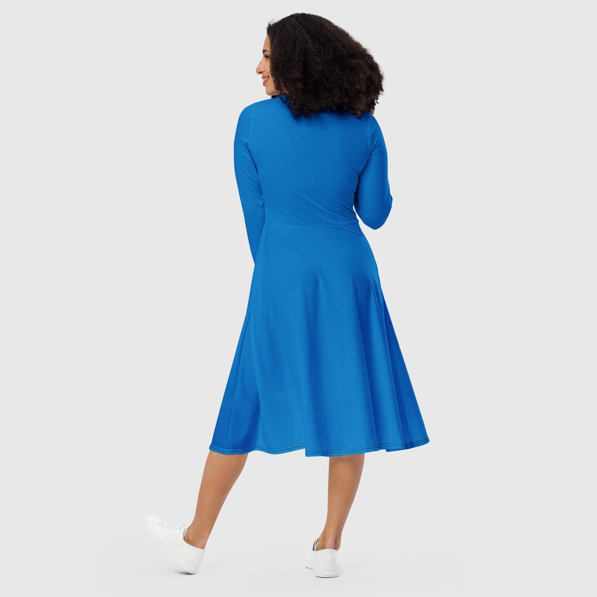 SUCCESS WIRE Blue Oasis Long Sleeve Midi Dress