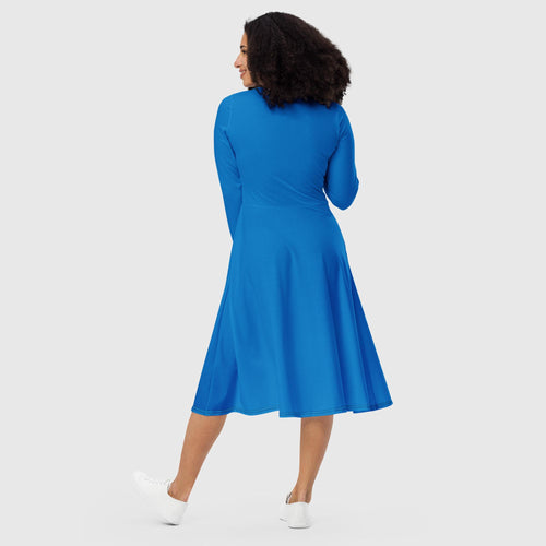 SUCCESS WIRE Blue Oasis Long Sleeve Midi Dress