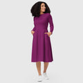 SUCCESS WIRE Eggplant Purple Passion Long Sleeve Midi Dress