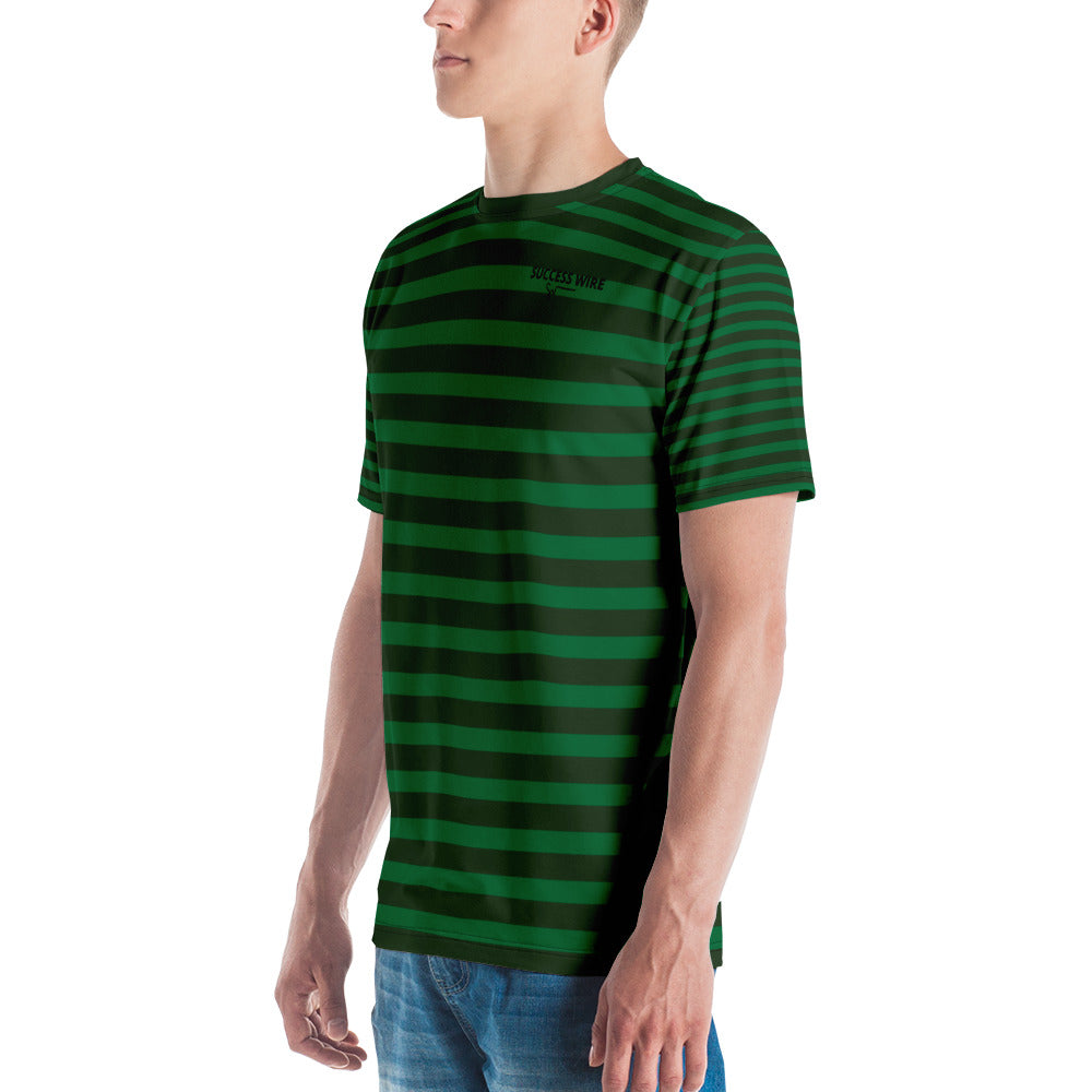 SUCCESS WIRE Green Power Stripe T-Shirt for Men