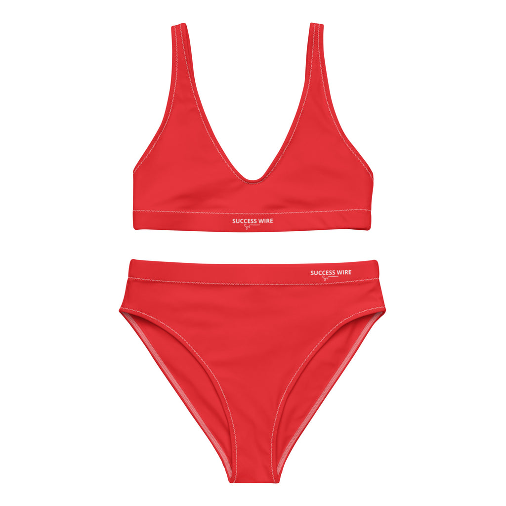 SUCCESS WIRE Alizarin Red High-Waisted Bikini Swimwear for Women
