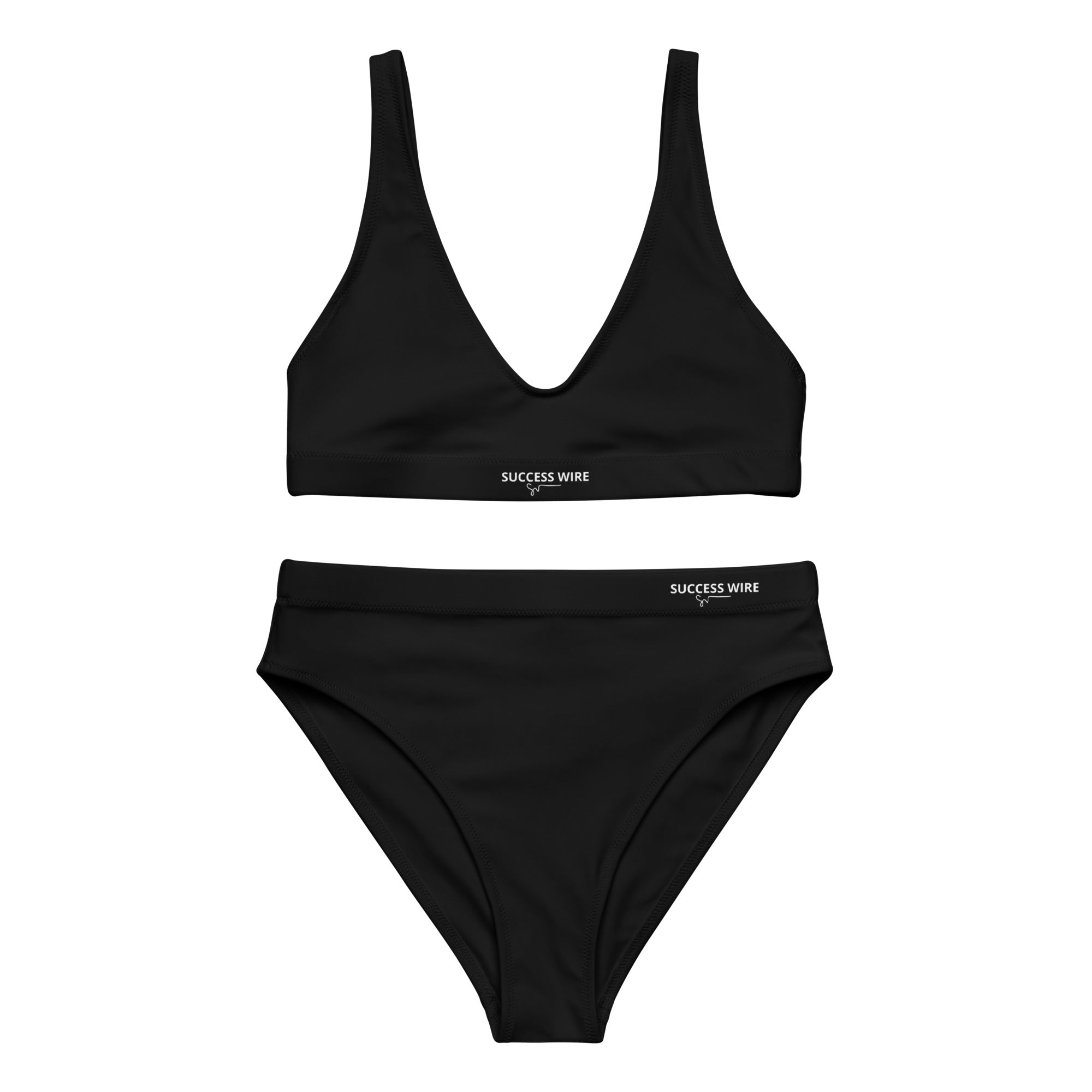 SUCCESS WIRE Black High-Waisted Bikini Swimwear for Women