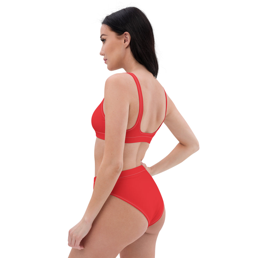 SUCCESS WIRE Alizarin Red High-Waisted Bikini Swimwear for Women