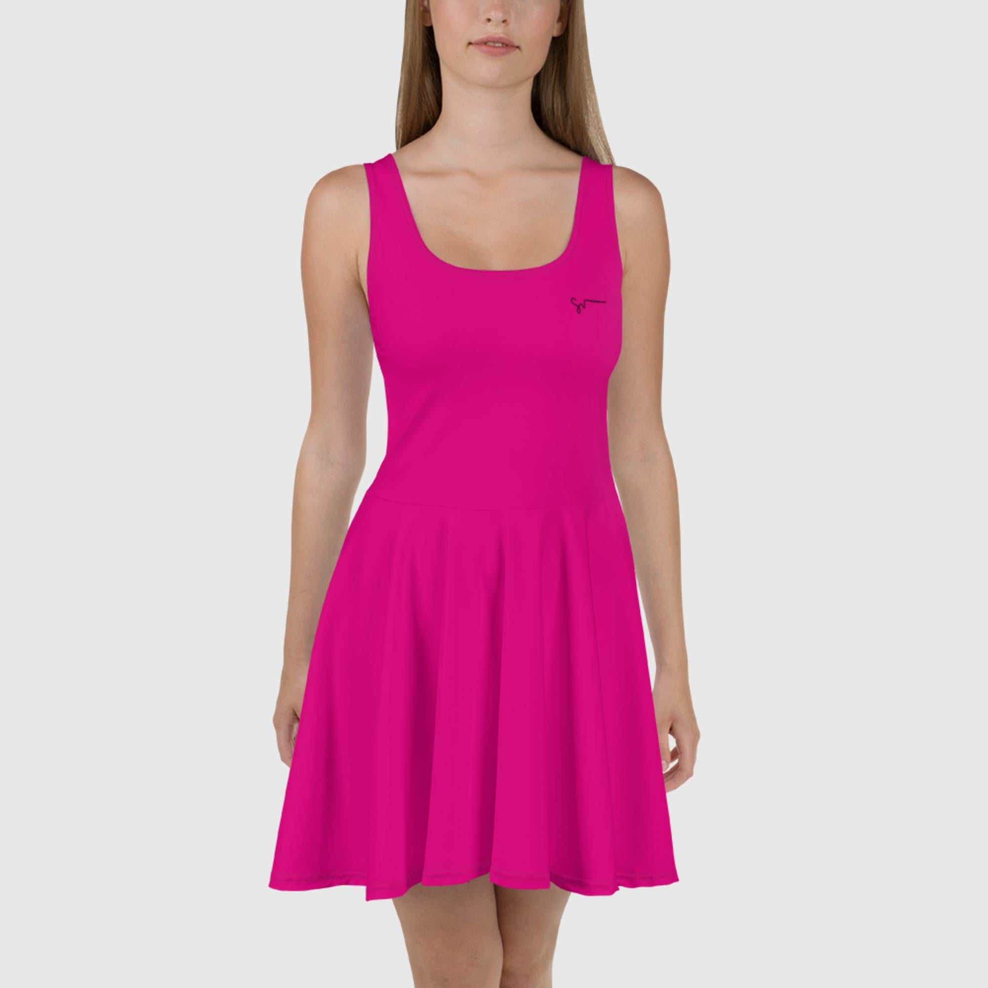 SUCCESS WIRE Medium Violet Red Skater Dress for Women