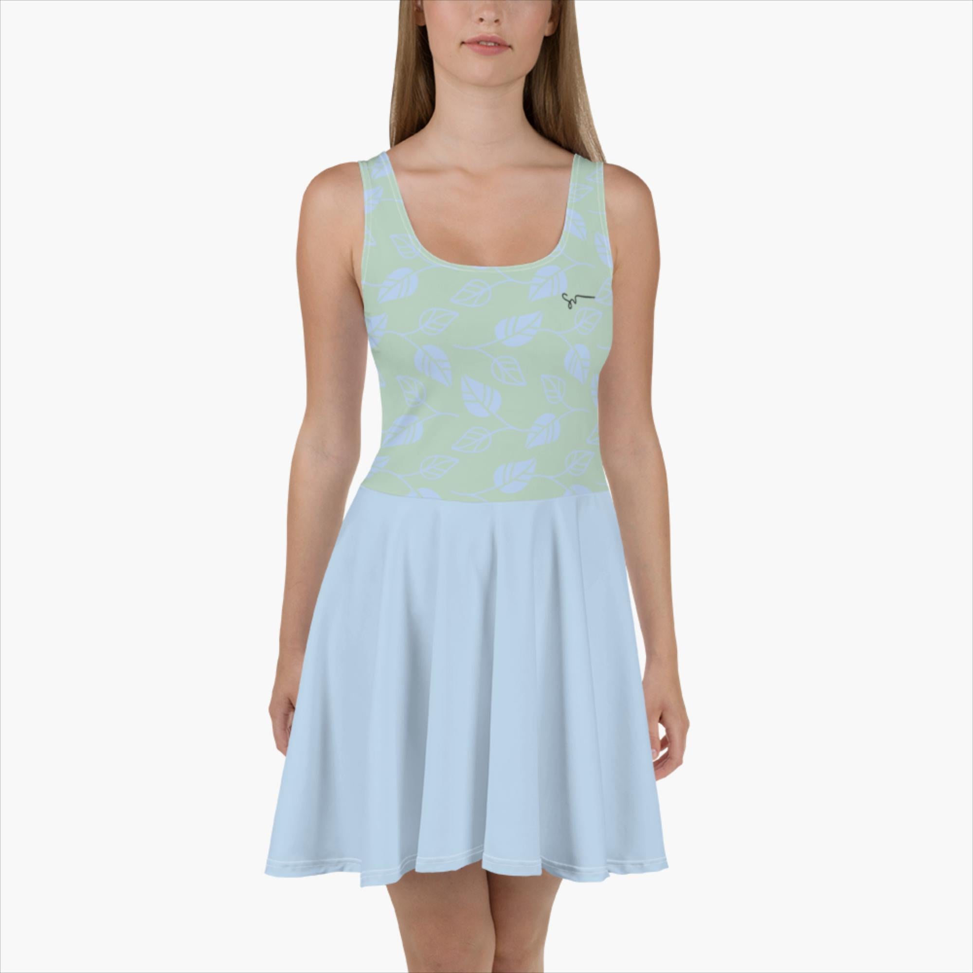 SUCCESS WIRE Signature Sky Blue Leaf Pattern Skater