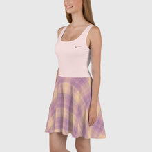 Load image into Gallery viewer, SUCCESS WIRE Misty Rose/Plaid Skater Dress for Women
