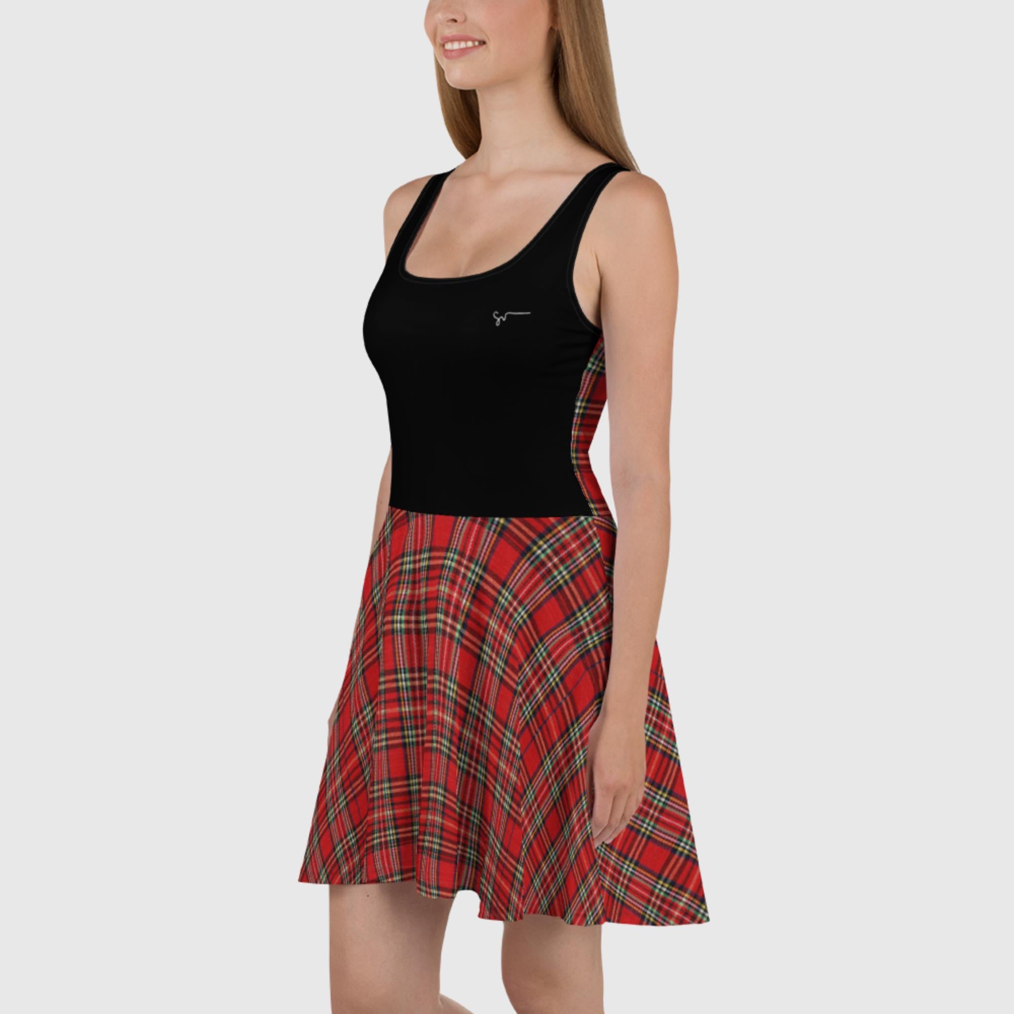 SUCCESS WIRE Black Front/Plaid Dress for Women