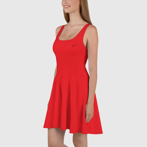 SUCCESS WIRE Alizarin Red Skater Dress for Women