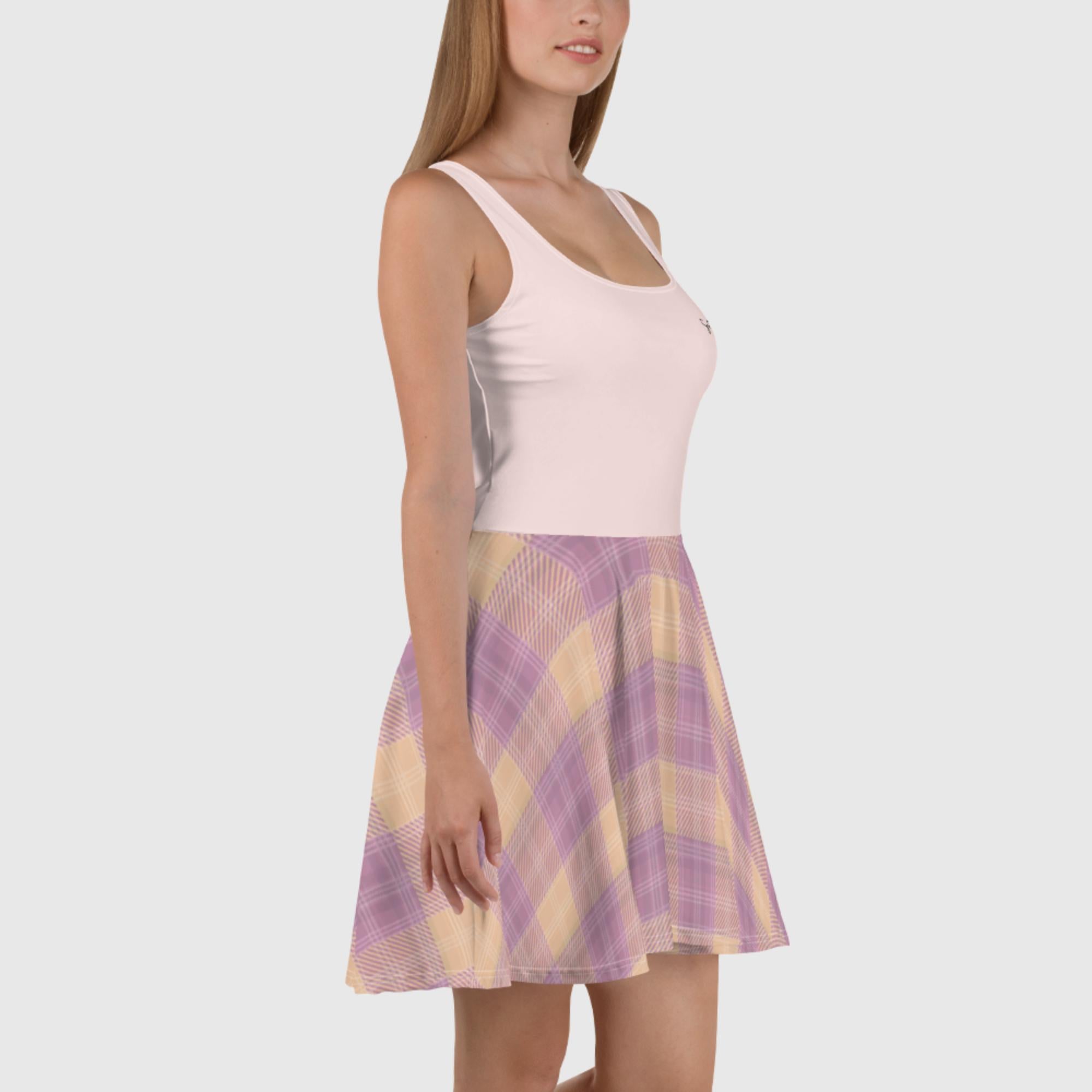 SUCCESS WIRE Misty Rose/Plaid Skater Dress for Women