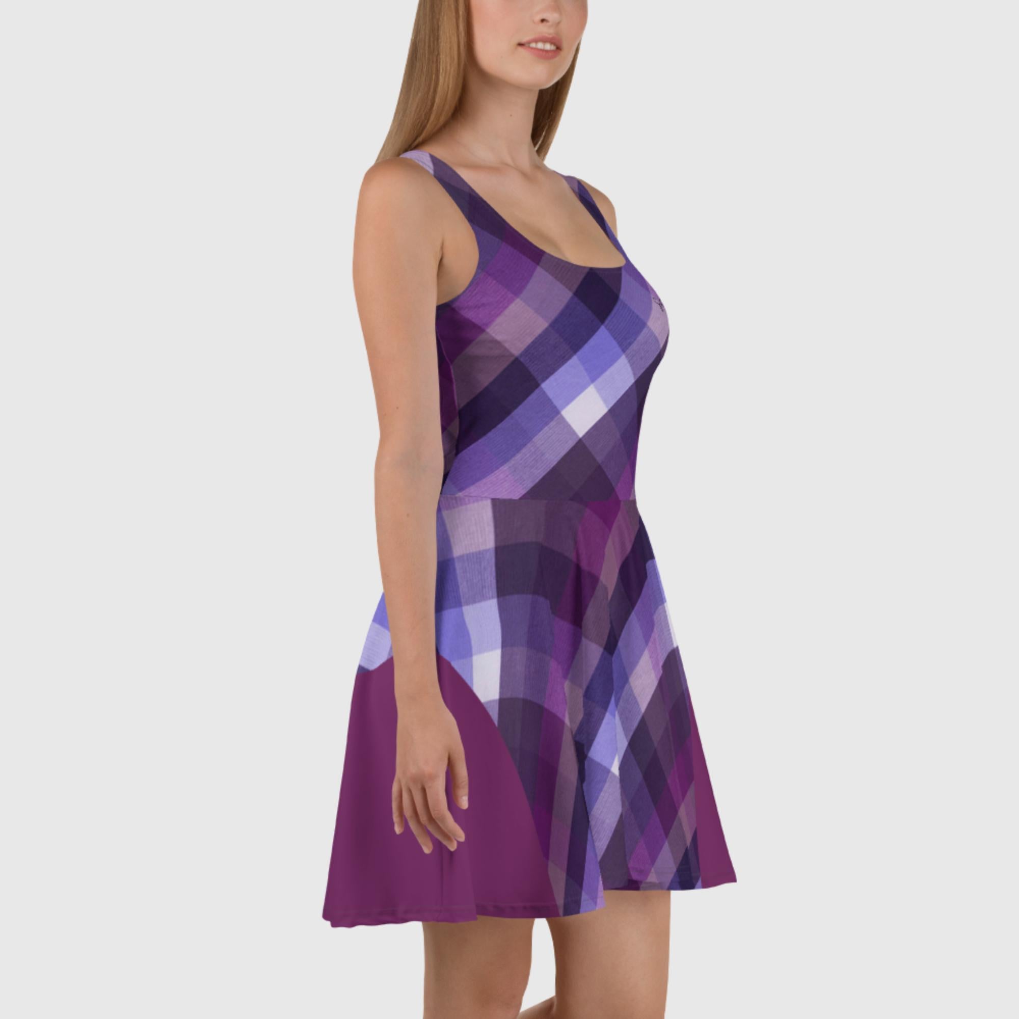 SUCCESS WIRE Plaid Skater Dress for Women