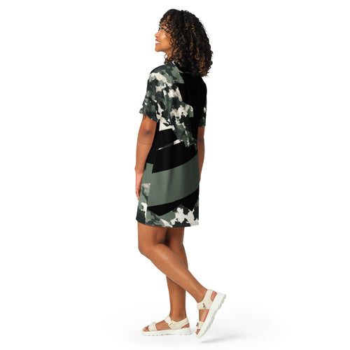 SUCCESS WIRE Abstract Camo T-shirt Dress for Women