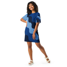 Load image into Gallery viewer, SUCCESS WIRE Jordy Blue Abstract T-shirt dress for Women
