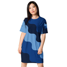 Load image into Gallery viewer, SUCCESS WIRE Jordy Blue Abstract T-shirt dress for Women
