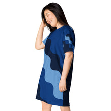 Load image into Gallery viewer, SUCCESS WIRE Jordy Blue Abstract T-shirt dress for Women
