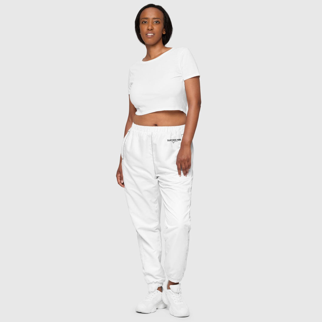 SUCCESS WIRE Men's and Women's Unisex track pants (White)